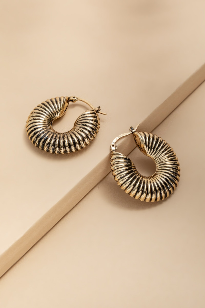 Grace Embossed Hoop Earrings