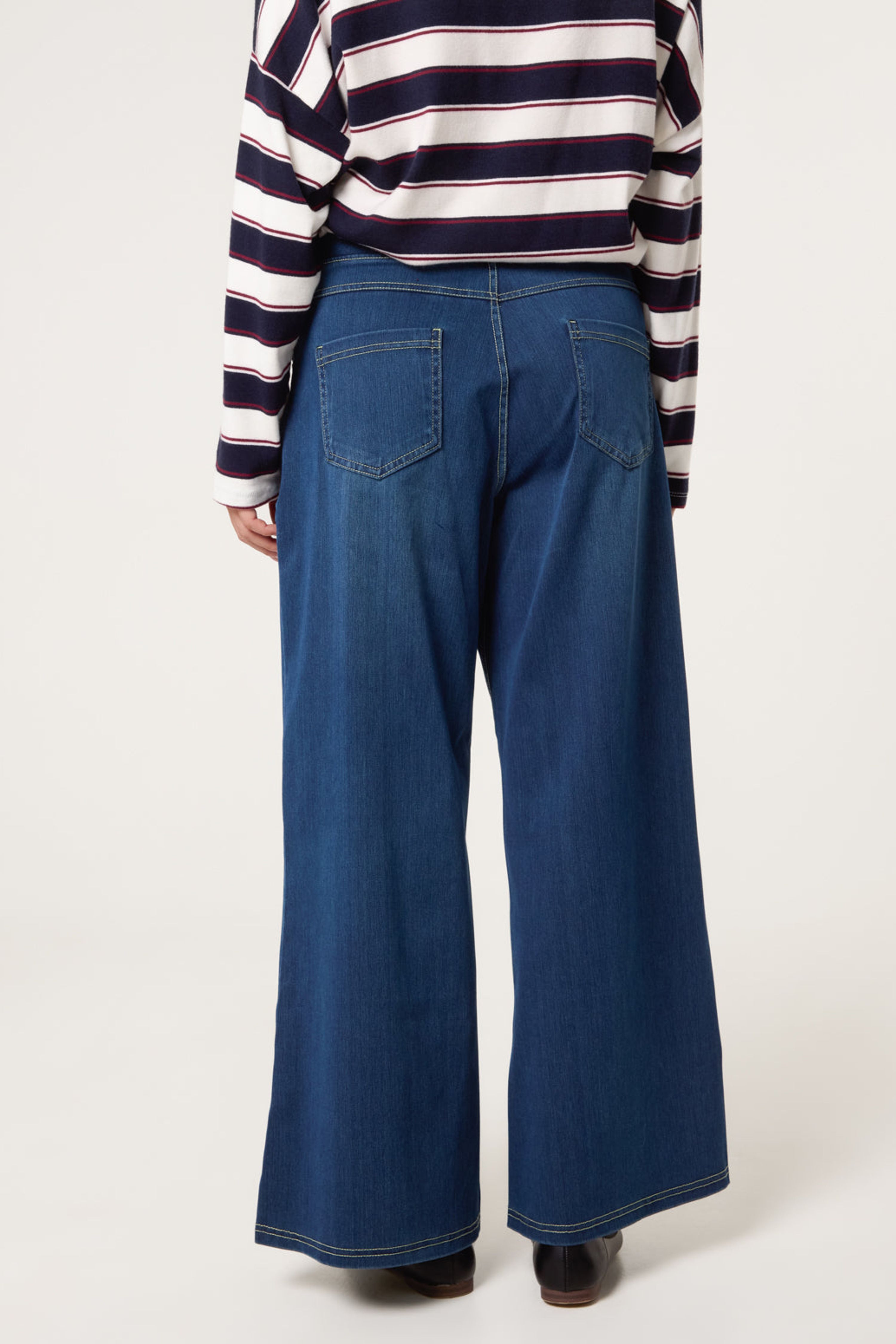 Blue Vanilla Blue Multi Stretch Wide Leg Jeans