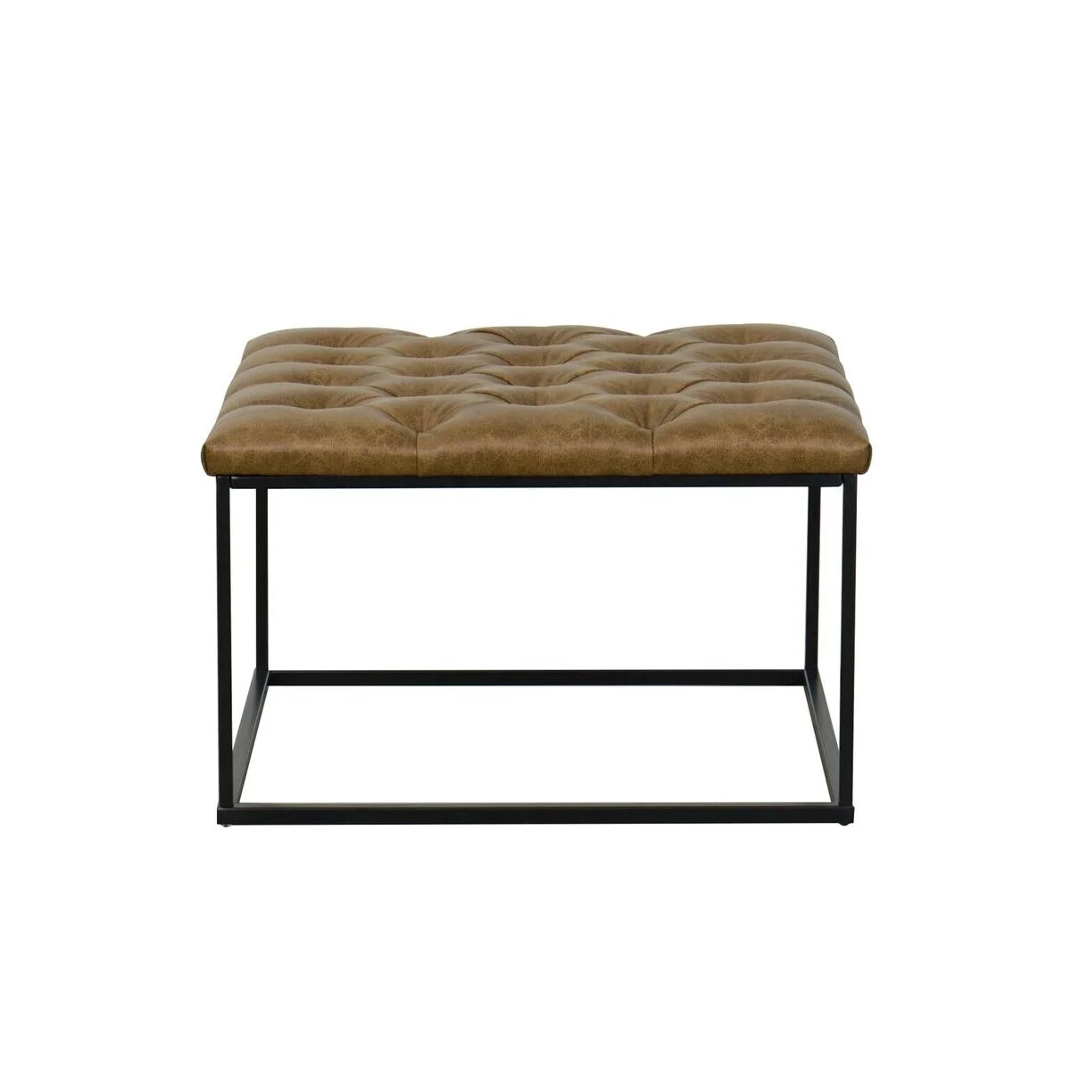 HomePop Draper Square Button-tufted upholstered top Cocktail Ottoman