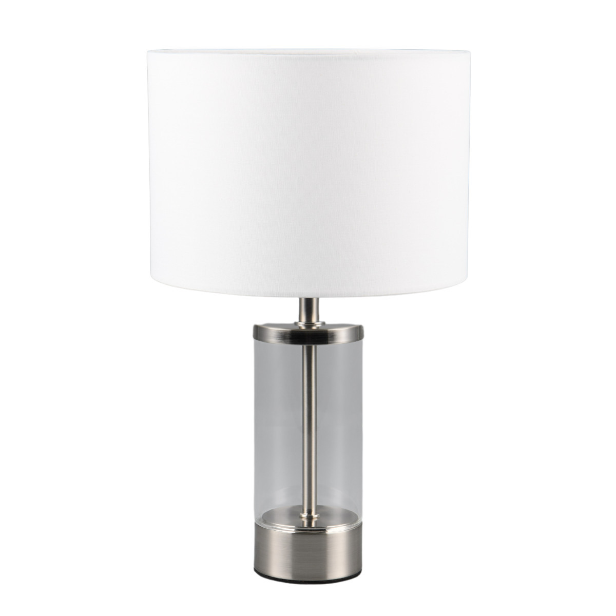 Lampa stołowa z abażurem srebrno-biała Grazia 1xE14x25W wys:33,5cm RL