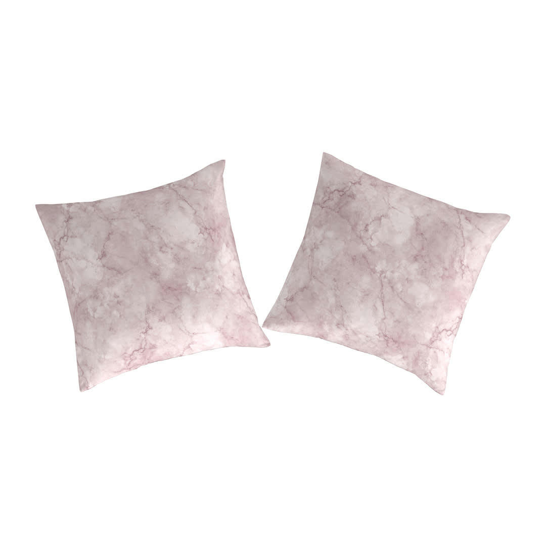 - 2 Taies d'oreiller en percale de coton 65x65 cm mauve
