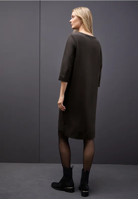 Sweat-Kleid mit Schlitzen