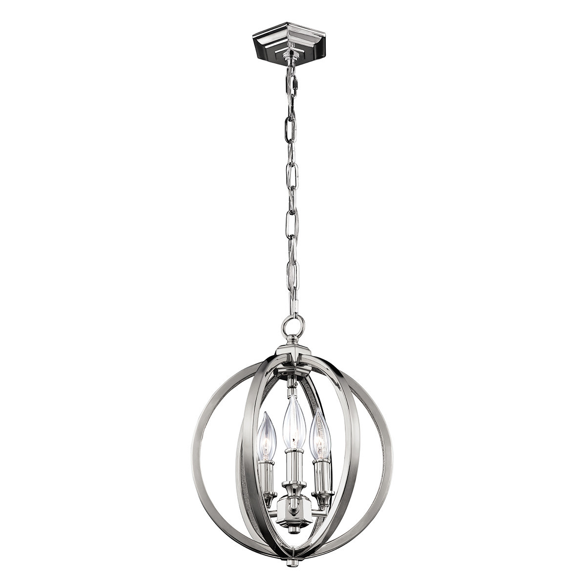 Lampa wisząca polerowany nikiel Corinne 3xE14x60W Feiss