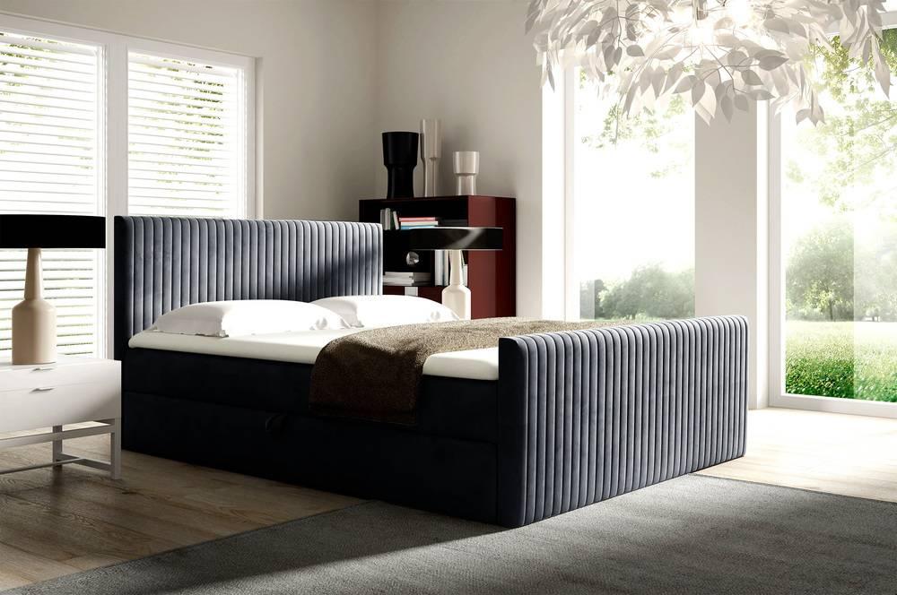 Boxspring Pinehill velvet 140 x 200 cm met opbergruimte