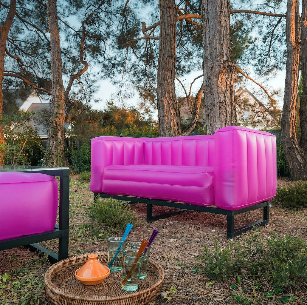 YOMI - Canapé design lumineux 2 places rose