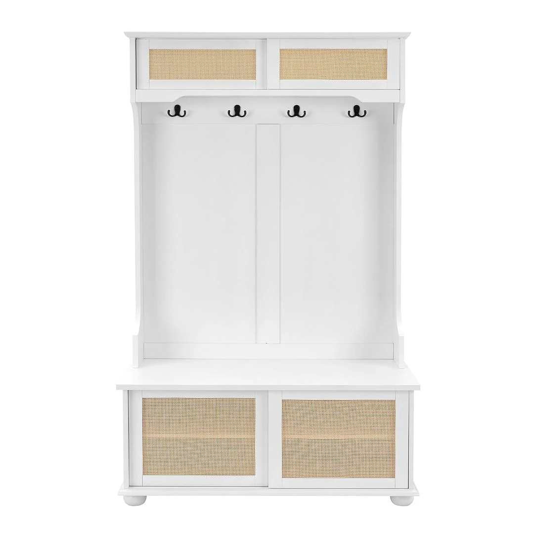 40W Hall Tree and Shoe Bench with Doors