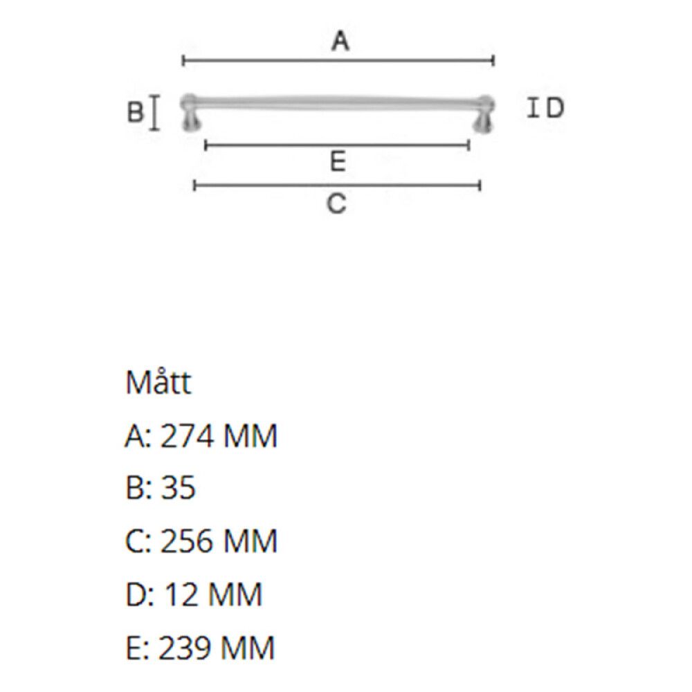 SKUFFEHÅNDTAK BESLAGSBODEN BB6303 256MM SVART