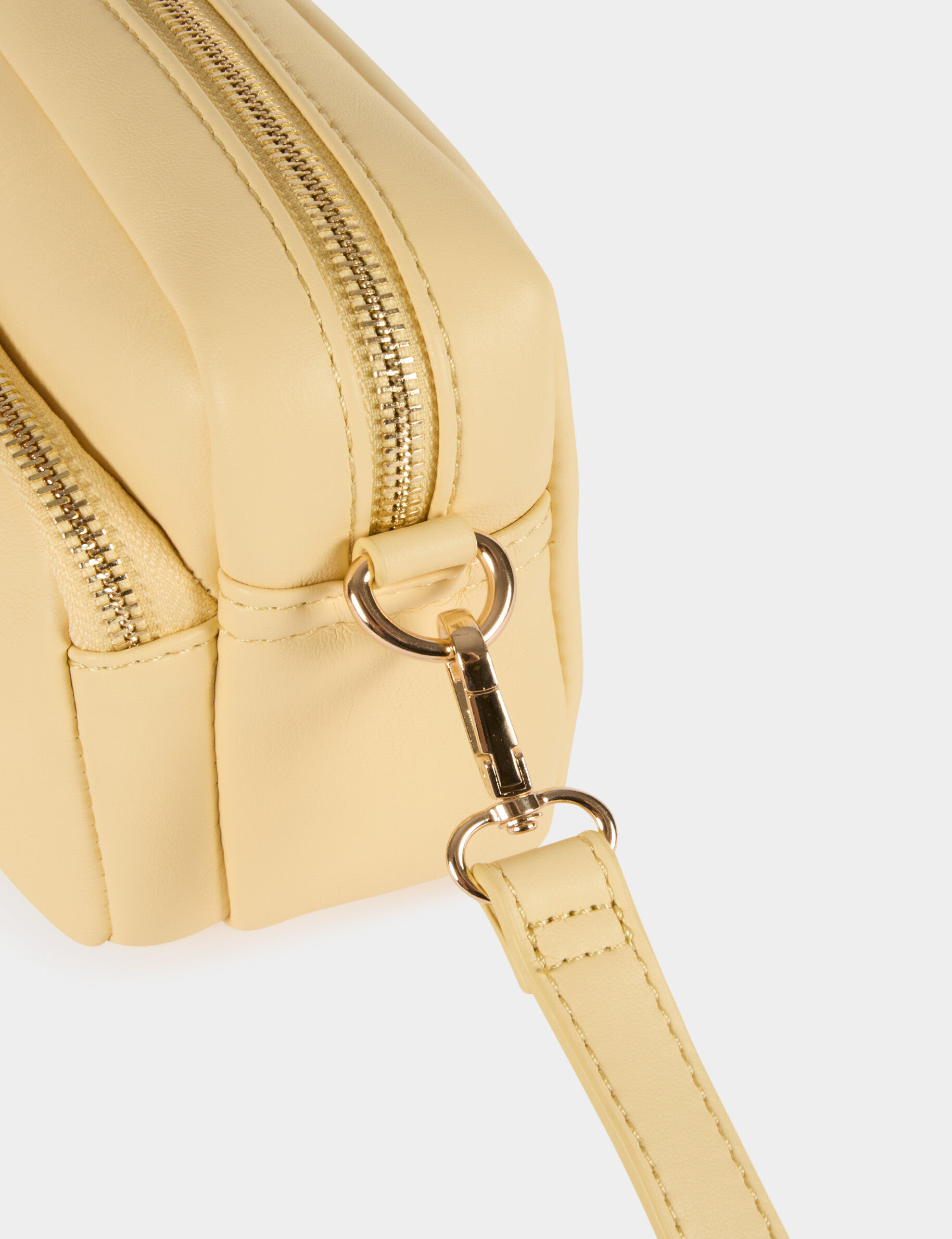Crossbody Faux Leather Bag Pastel Yellow Women