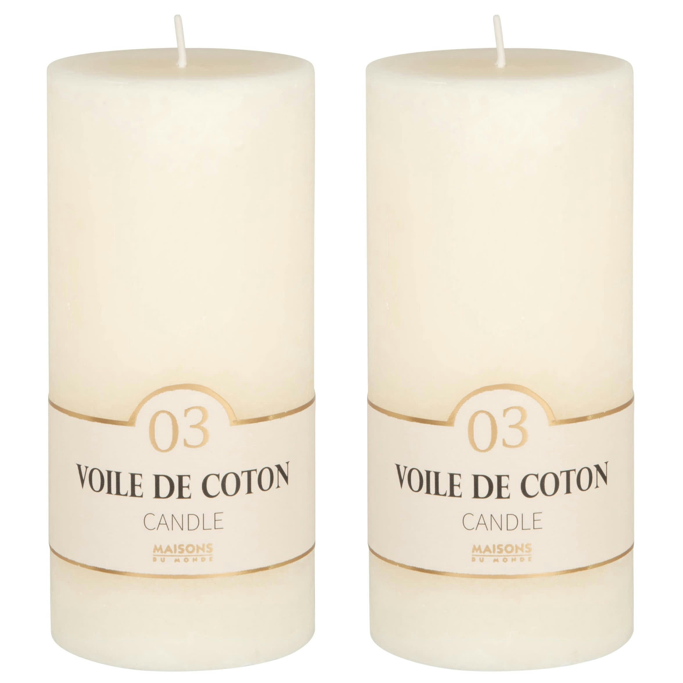 COLORAMA - Bougie parfumée blanche H15, 490g