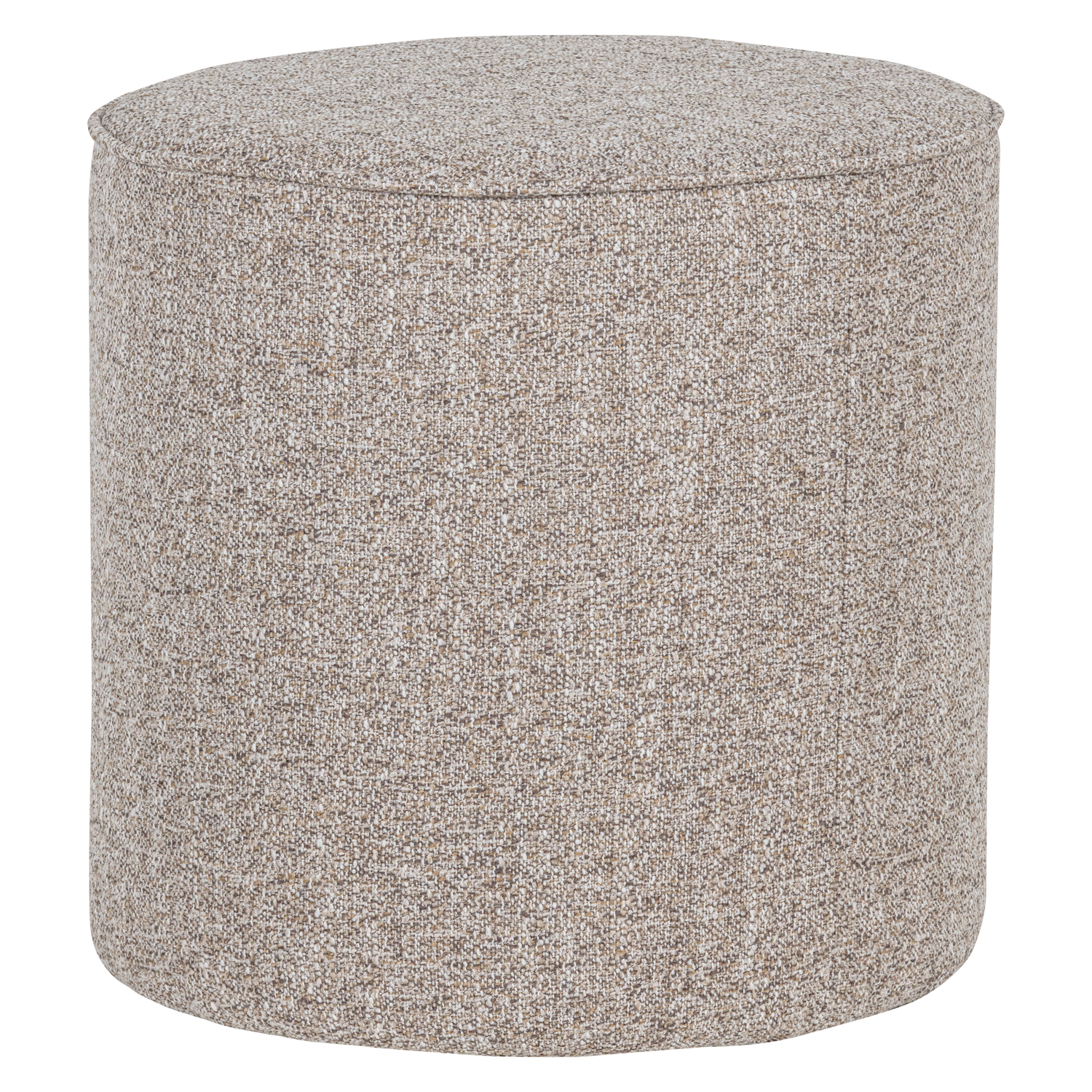 WOOOD poef hoog Sara - Geweven Stof - Naturel Melange - 46xØ46cm
