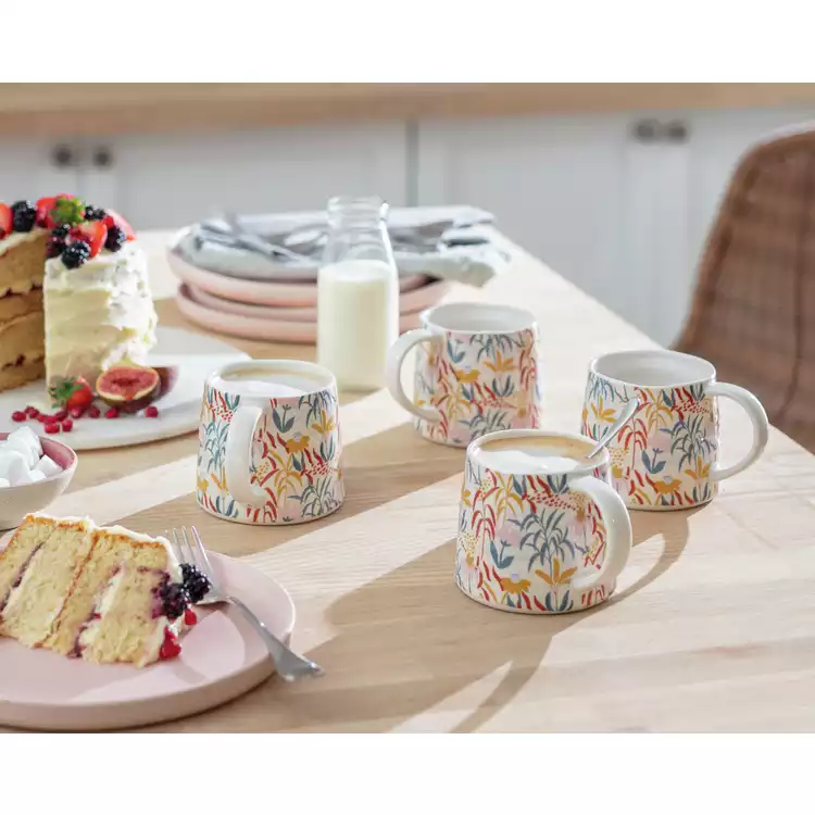 Habitat Floral Ripple Set of 4 Mugs