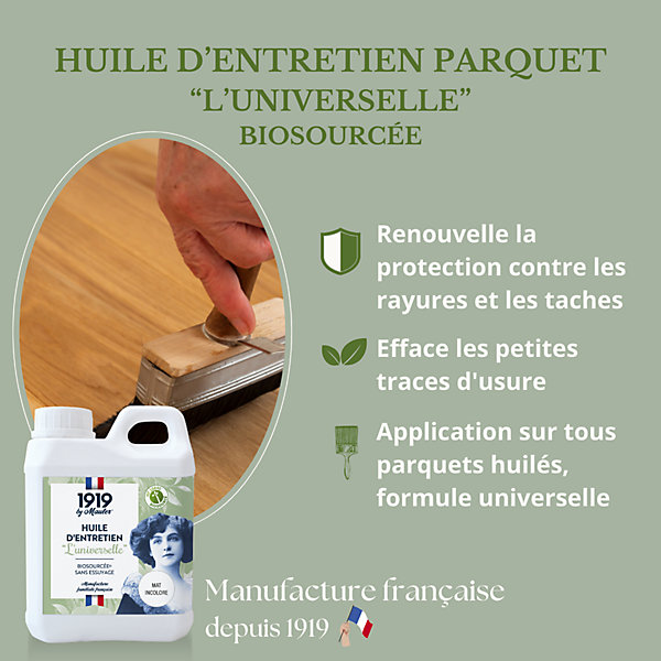 Huile d'entretien parquet huilé et bois mat incolore 5L - Biosourcée 1919 BY MAULER