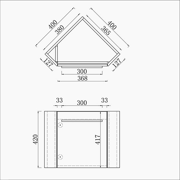 Meuble de salle de bain 40cm avec tiroir, meuble d'angle suspendu Blanc