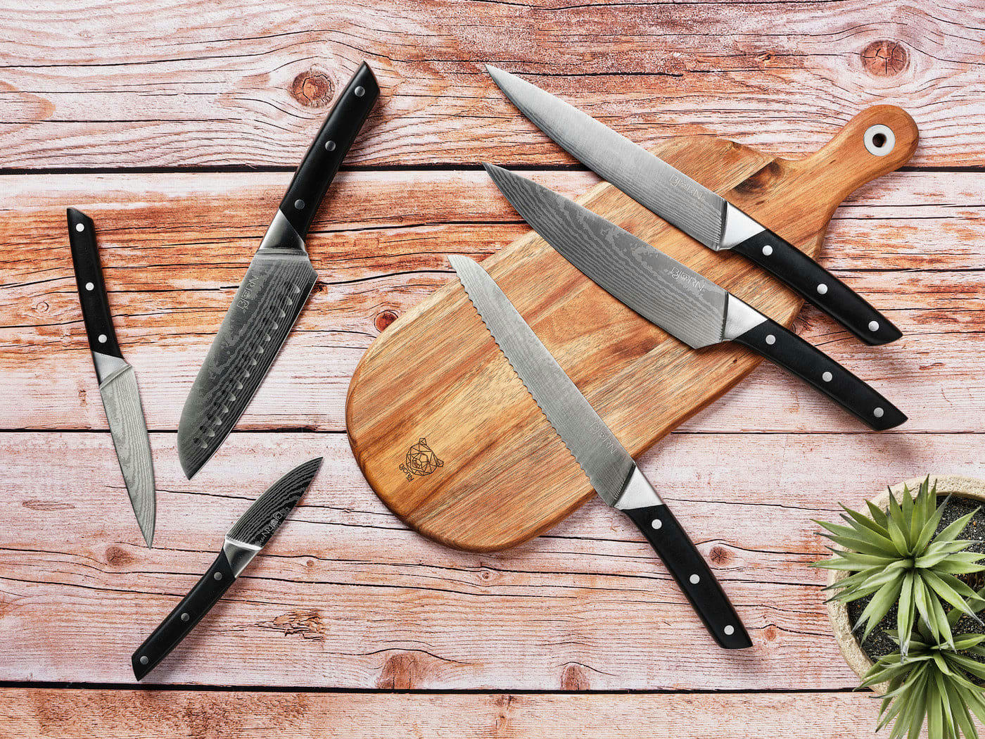 NUDE - Lot de 6 couteaux en inox noir