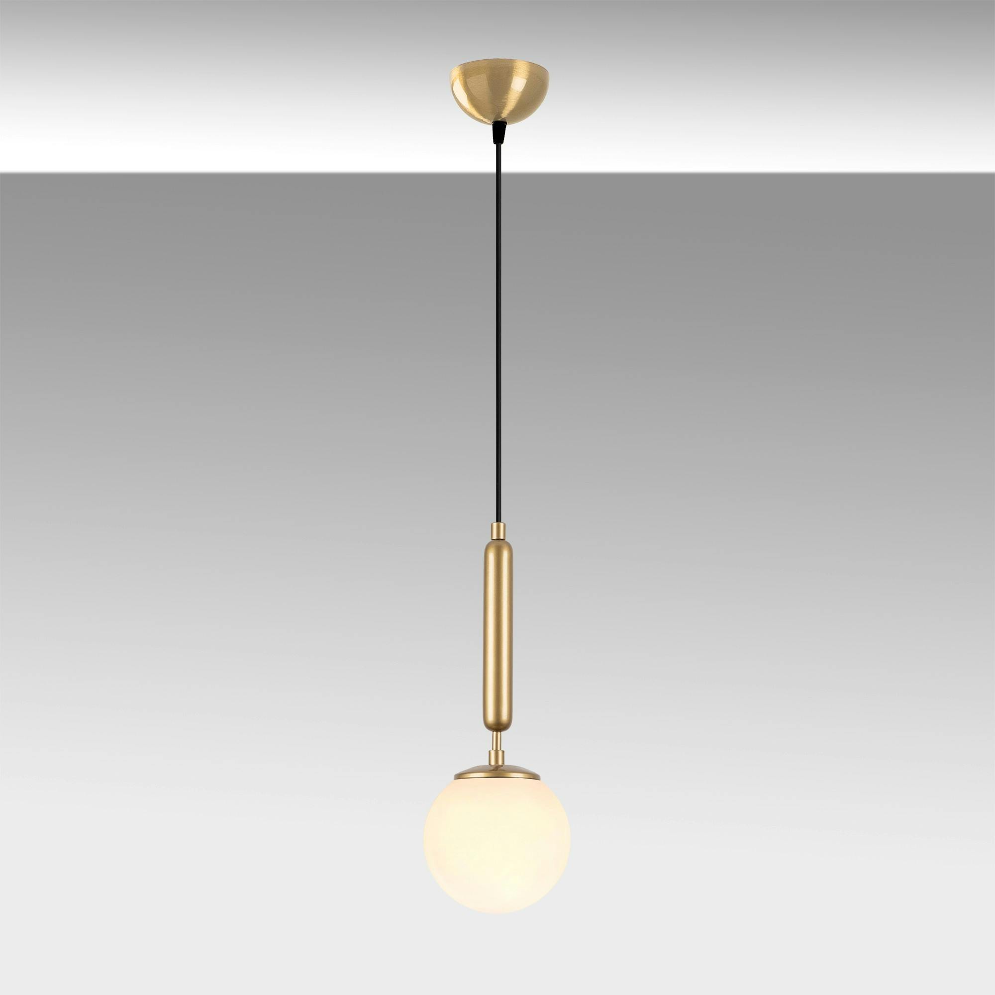 Suspension de chambre – globe blanc et or SIERRE
