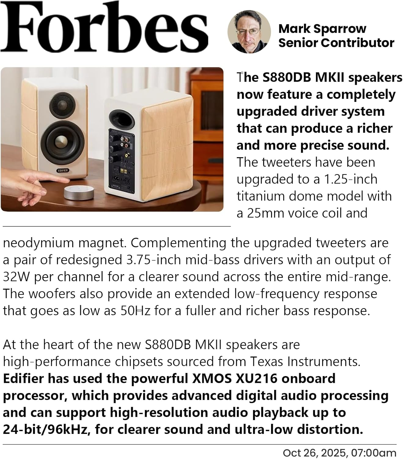 Edifier S880DB MKII Hi-Fi Bookshelf Speakers  Premium 2.0 Active Speaker System  88W RMS  Hi-Res Audio with LDAC  Bluetooth/USB-C/Optical/Coaxial/RCA Input  Subwoofer Output  Dark Wood