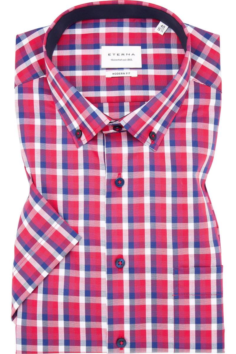 ETERNA Modern Fit Hemd rot, Kariert