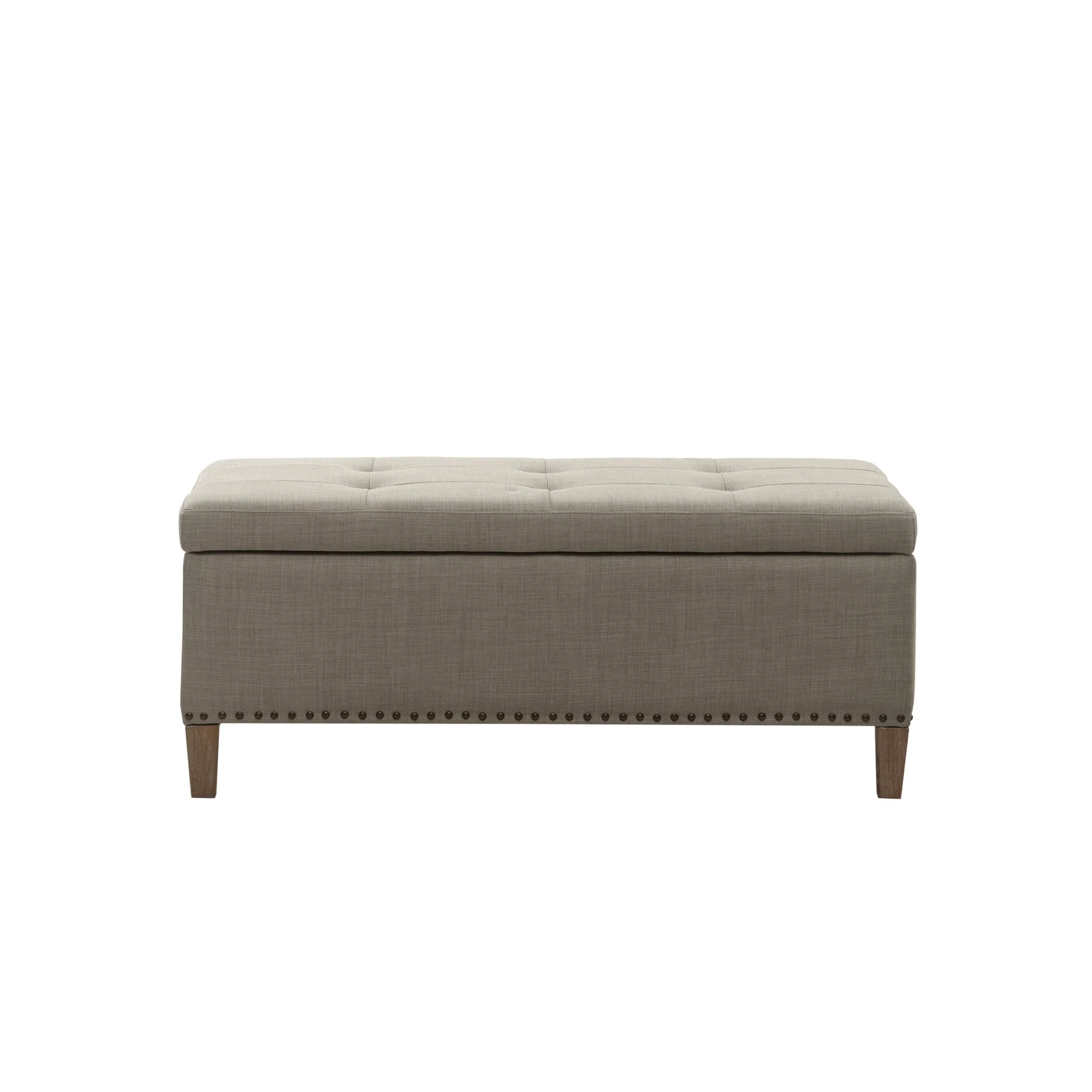 Madison Park Tessa Light Grey Tufted Top Soft Close Storage Bench