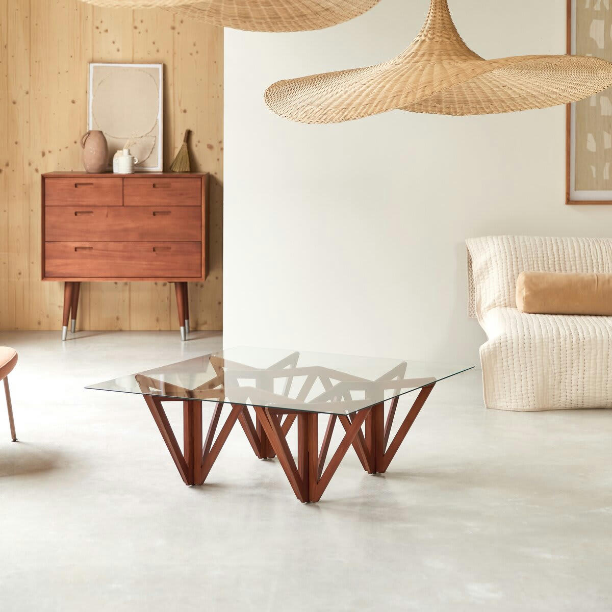 MONA - Table basse en teck massif