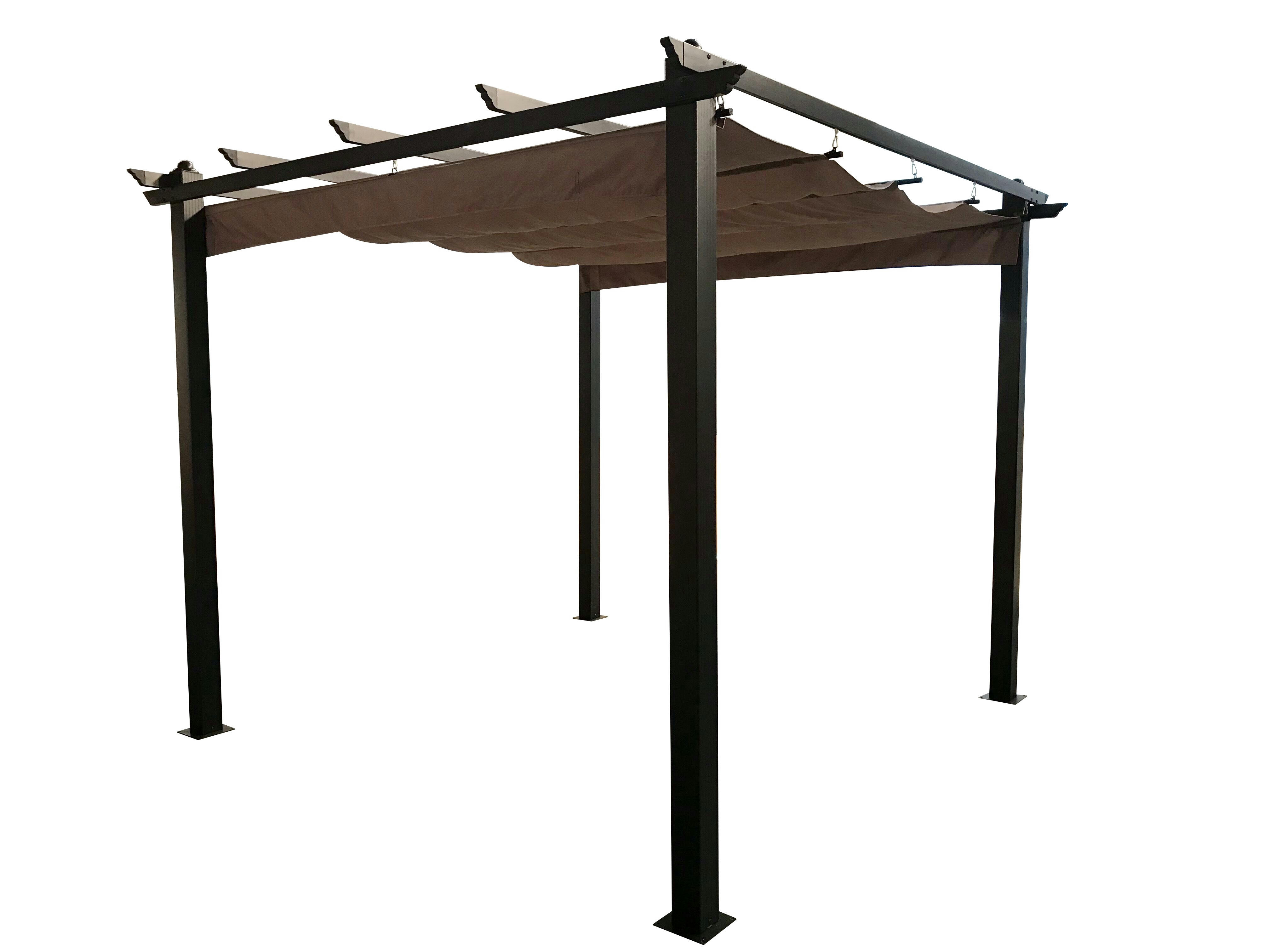 REGIA - Tonnelle autoportante 3 x 3 m en aluminium et toile taupe