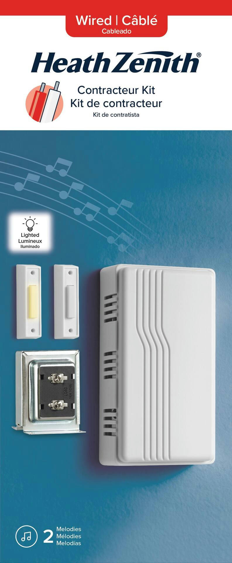 HeathZenith Wired 85-db 2-Tune Doorbell Chime with Transformer, 2 Push Button, White