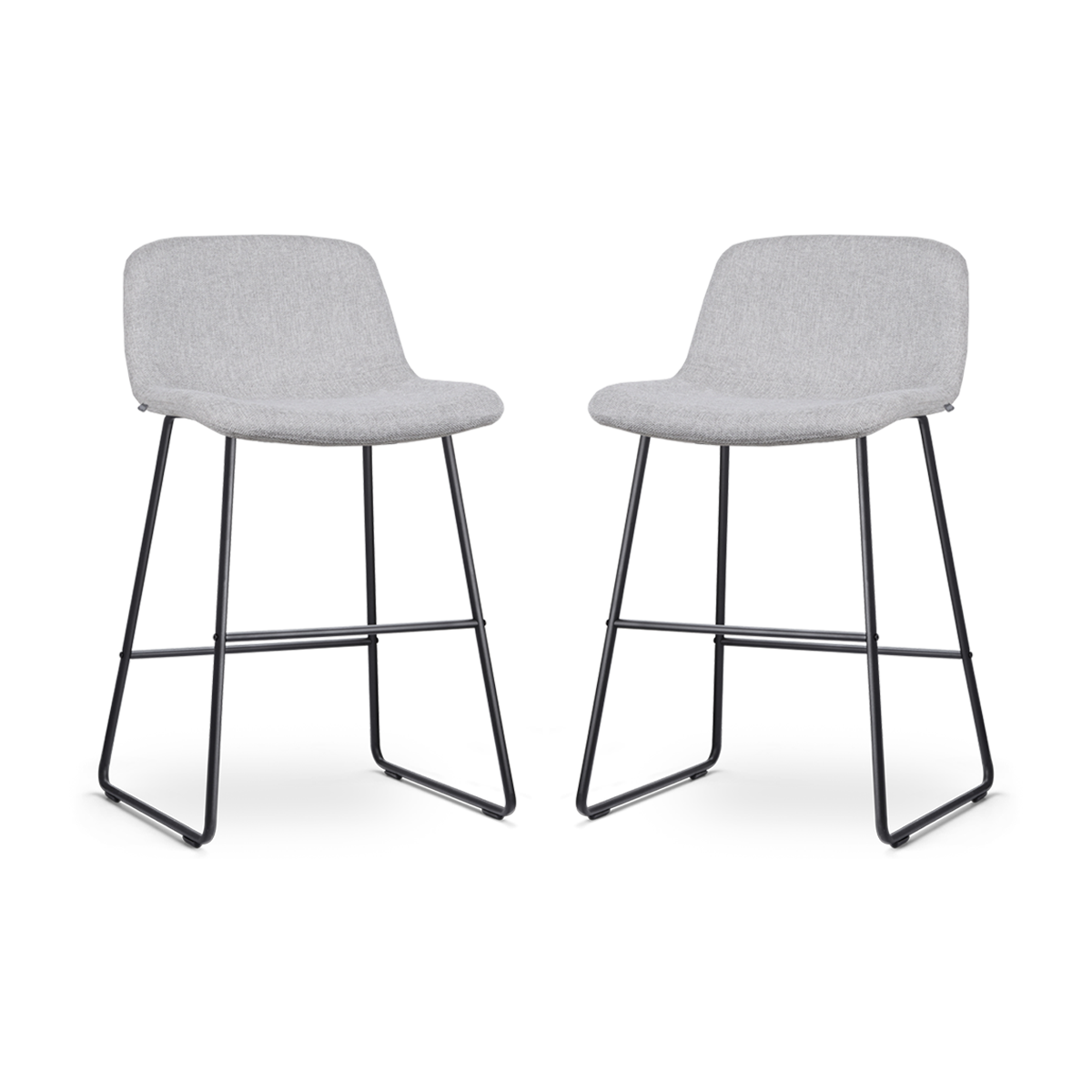 Nolon Nino-Mats Barkrukken Set van 2 - Lichtgrijs - Zwart - 65 cm