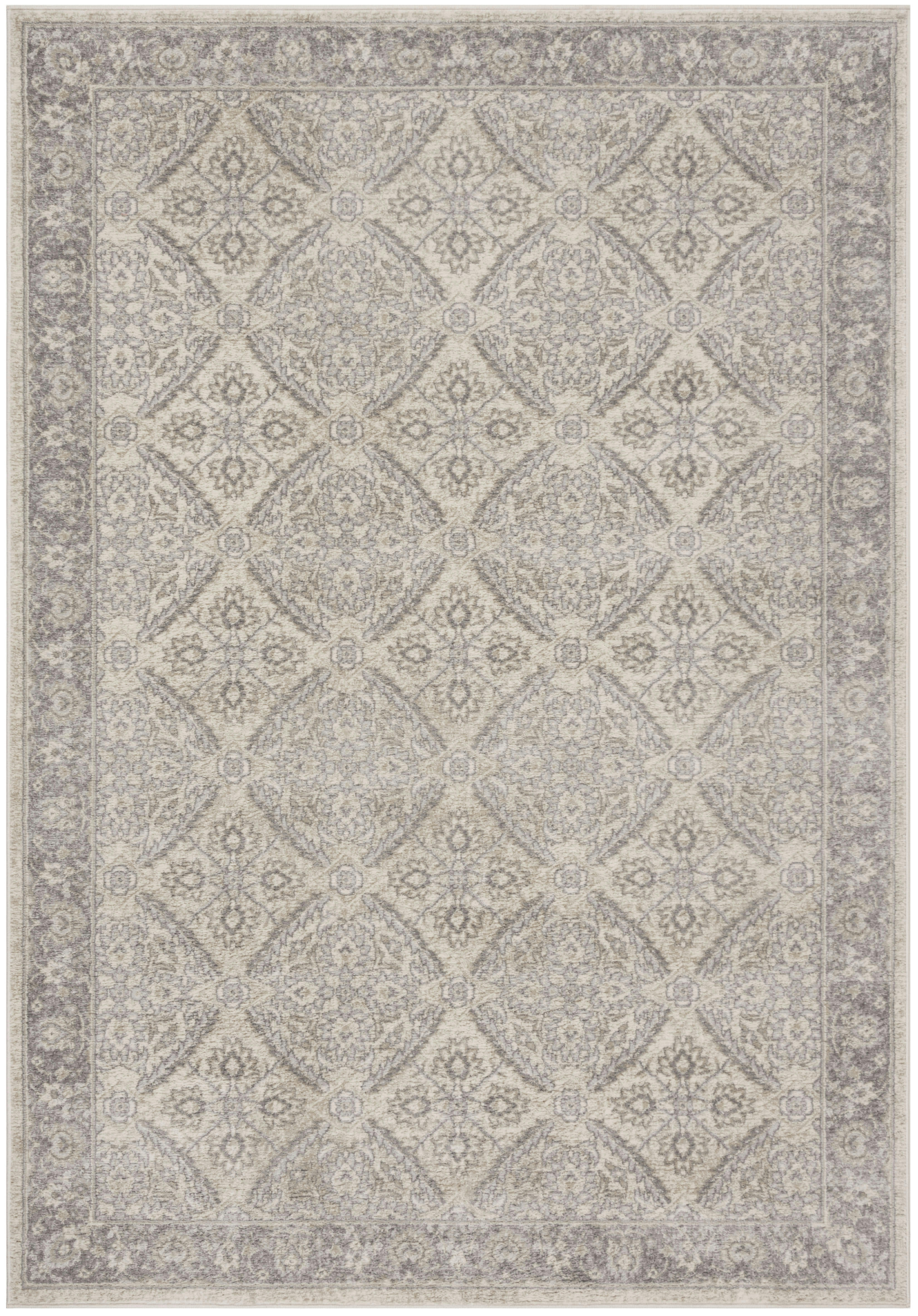 BRENTWOOD - Tapis de salon interieur en crème & gris, 160 x 229 cm