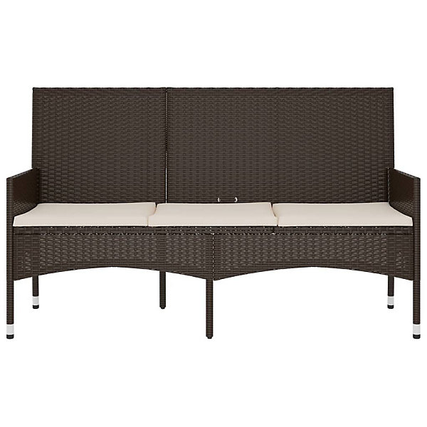 Banc de jardin meuble de patio resine marron Helloshop26