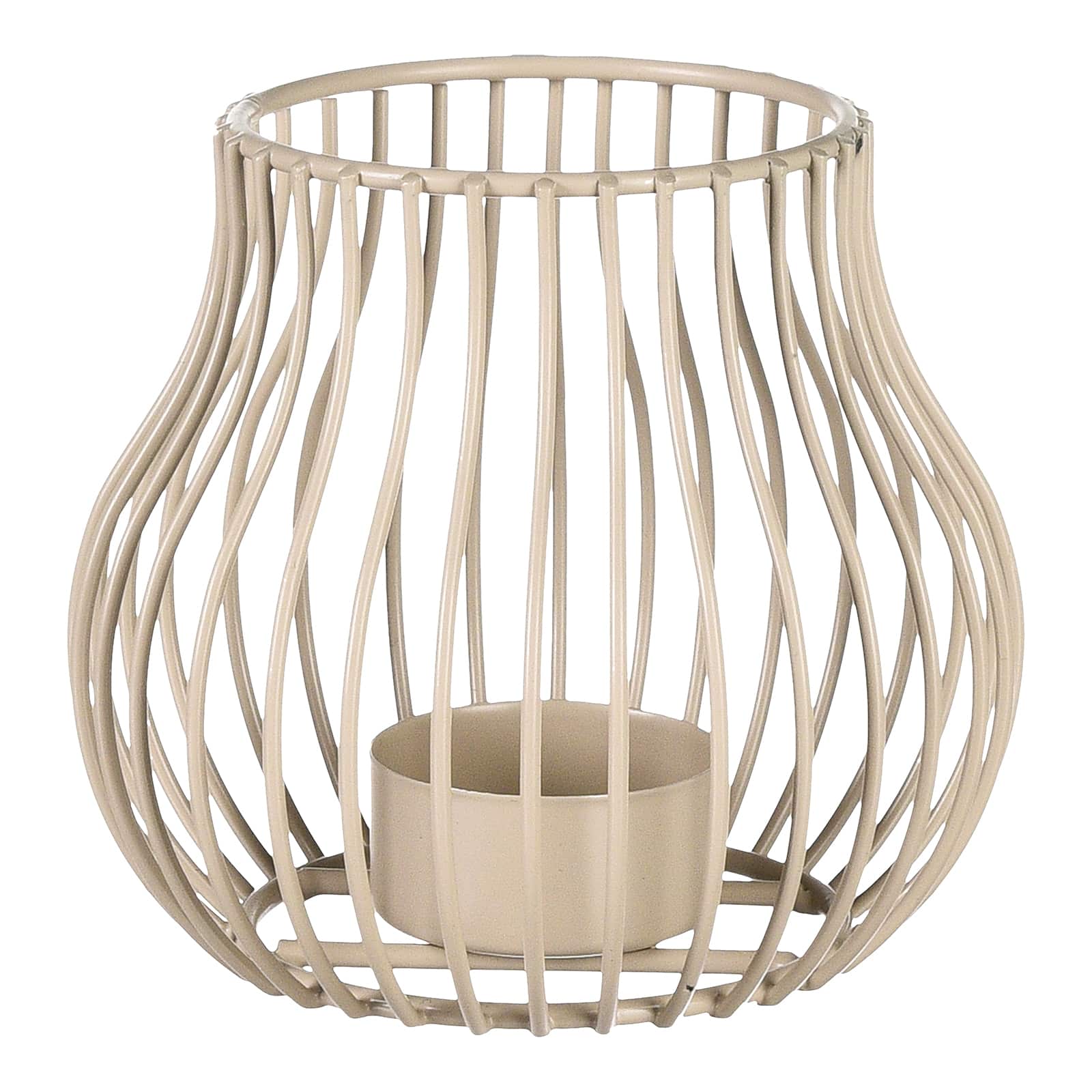 Teelichthalter Wire Taupe, ⌀ 11 cm, H 100 mm