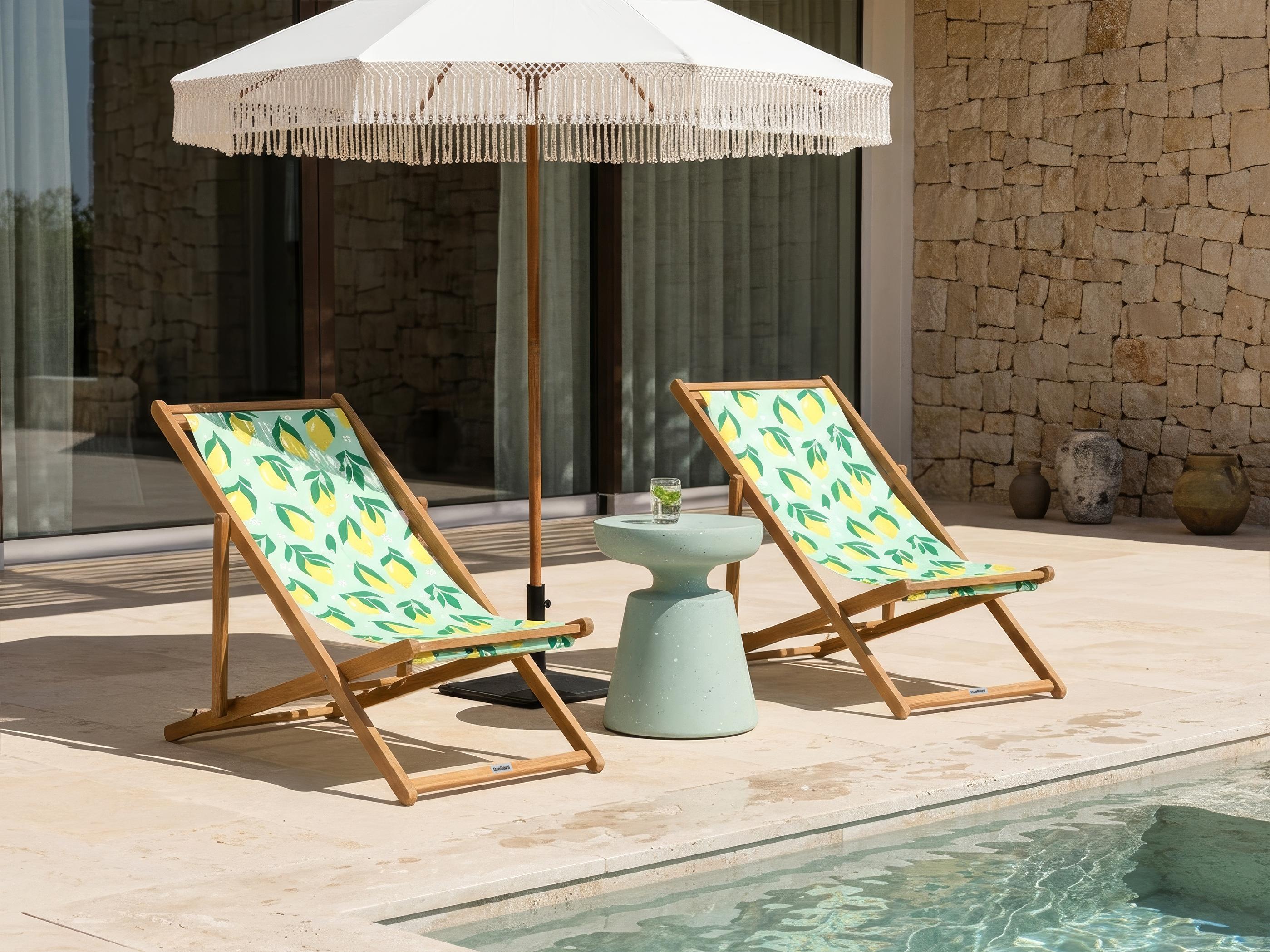 Set of 2 Sun Lounger Replacement Fabrics ANZIO/AVELLINO 113 x 44 cm Multicolour