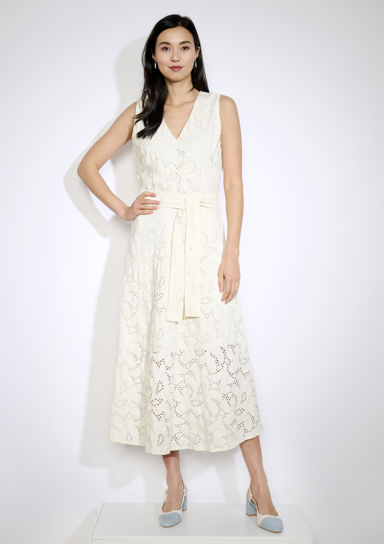 Midi-jurk in kant