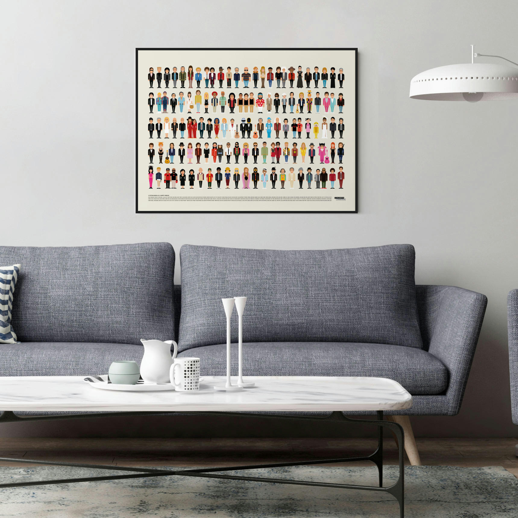 - Affiche d'art vestiaire musical de la variété française 50 X 70 cm