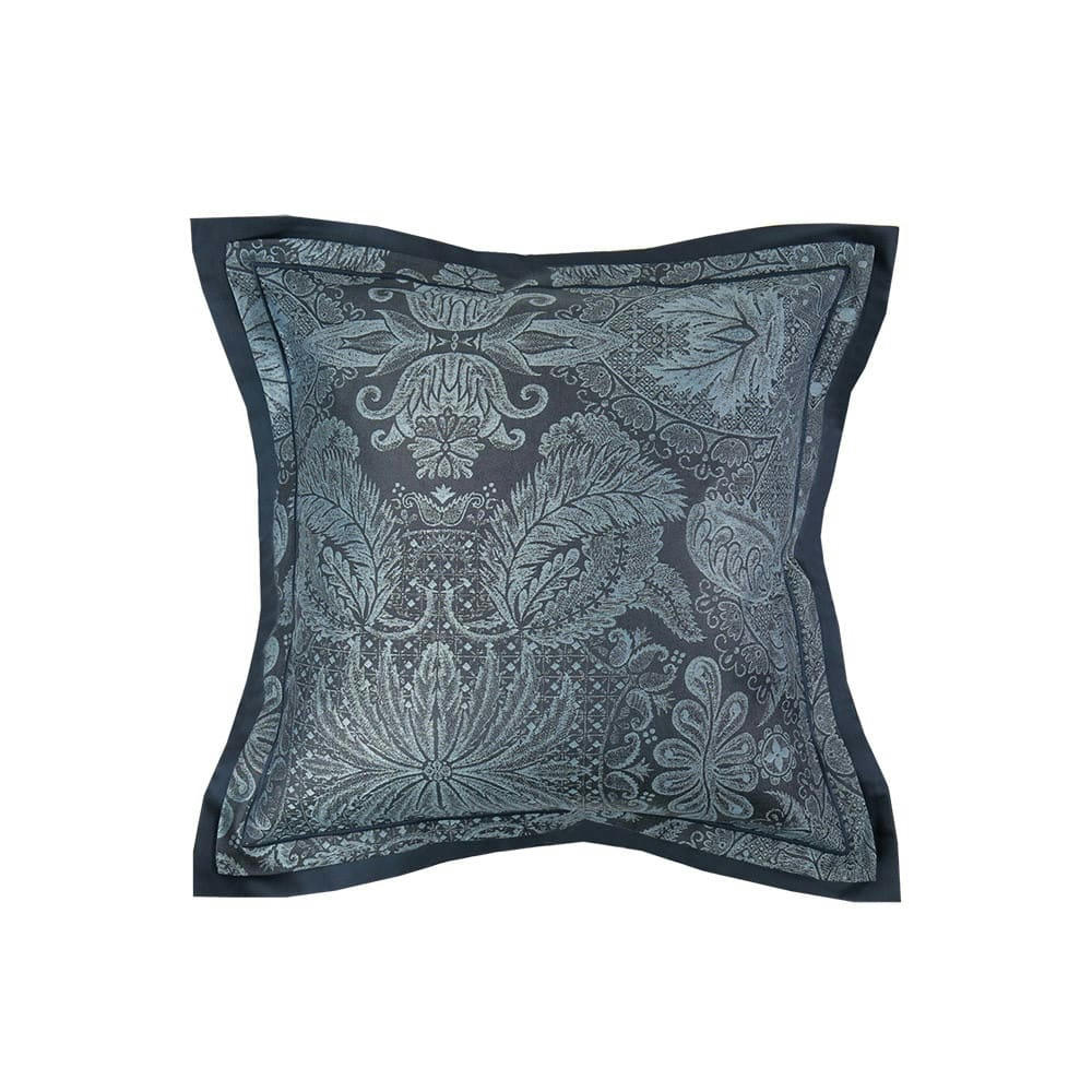 ISAPHIRE DIAMANT NOIR - Taie d'oreiller  satin de coton bleu 40x40