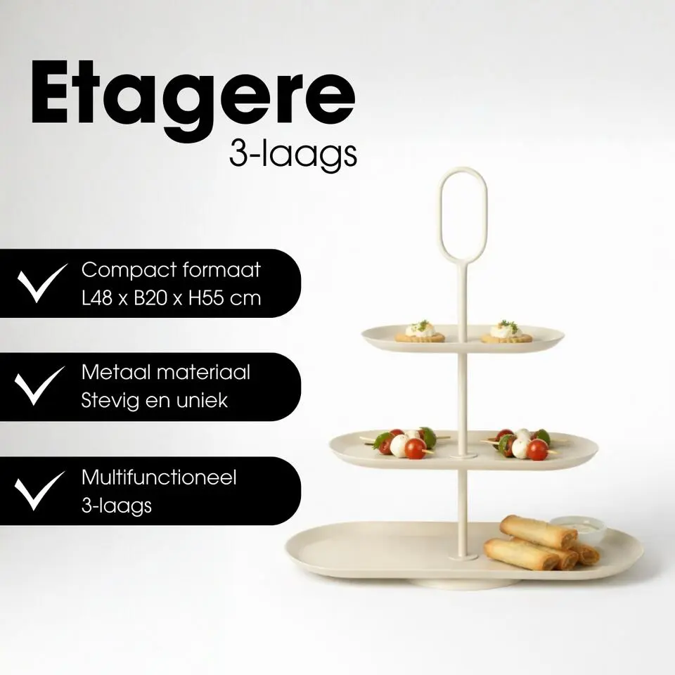 Mica Decorations Rama Etag&egrave;re �?L48 x B20 x H55 cm �?Cr&egrave;me