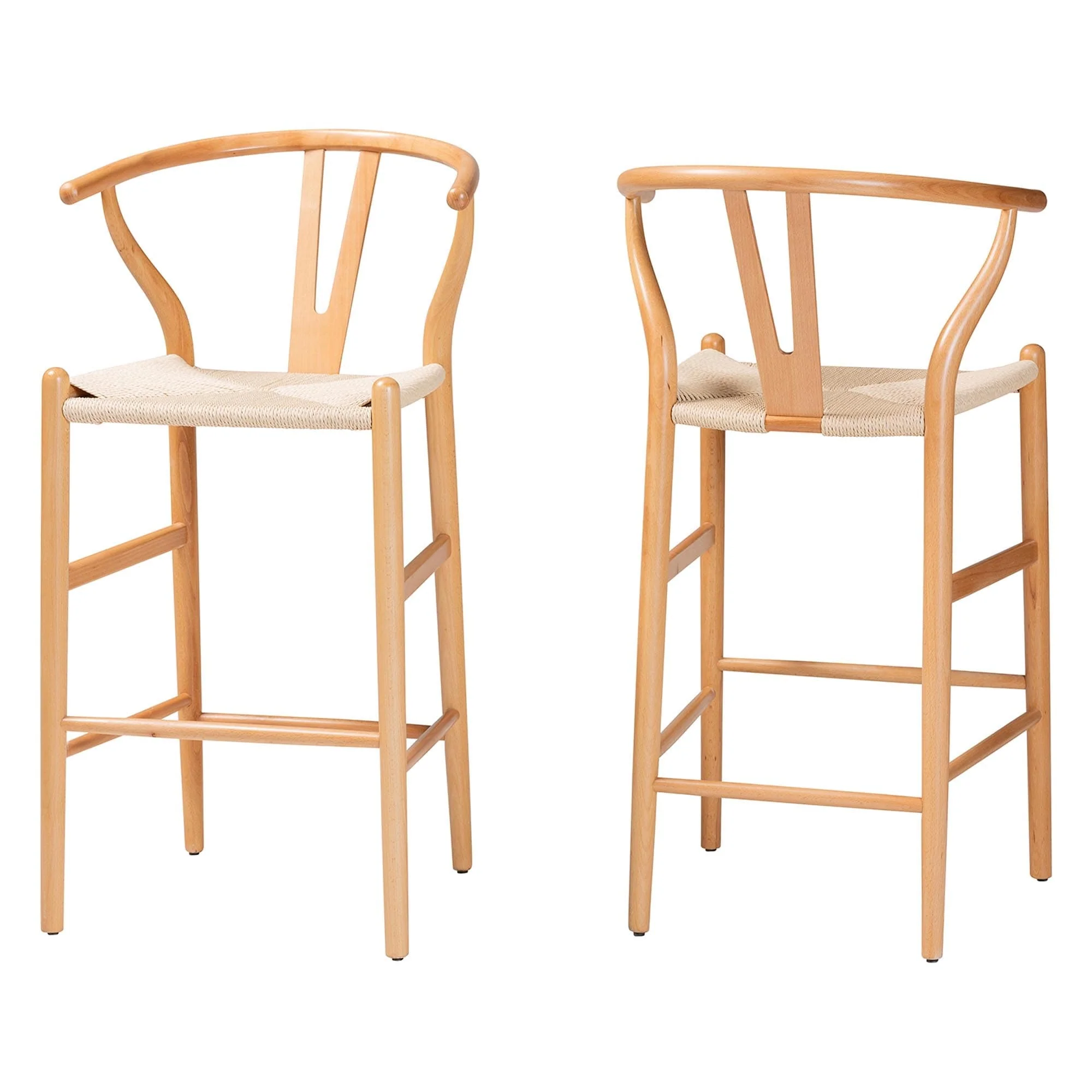Paxton Modern & Contemporary 2-Piece Wood Bar Stool Set