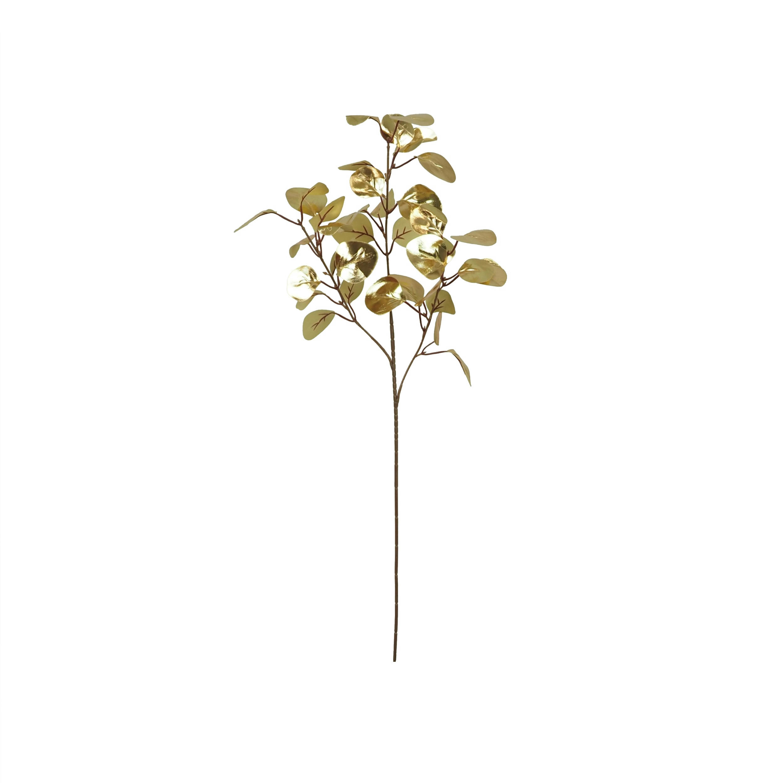 - Tige d'eucalyptus artificielle dorée 70cm lot de 3