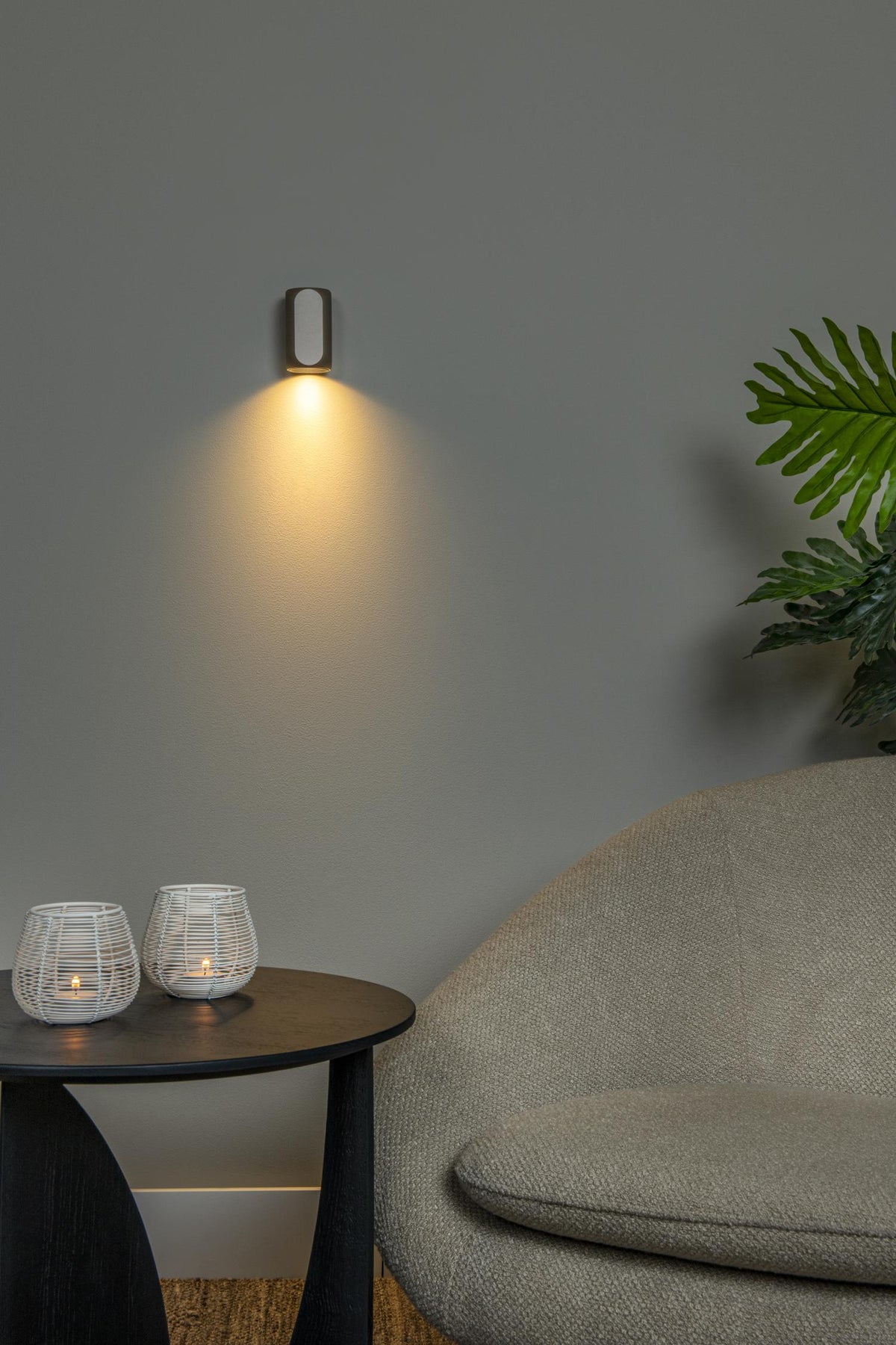 Lucide wandlamp BRAGA - 1xGU10 - Koffie