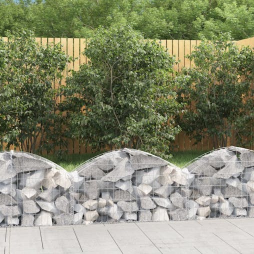 NNEVL Arched Gabion Basket 100x30x40/60 cm Galvanised Iron