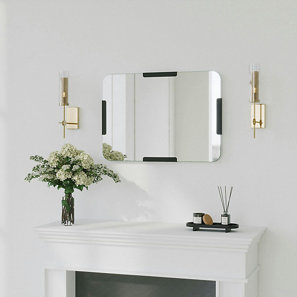 Miroir d'entrée mural avec détails noirs 70 cm CODY