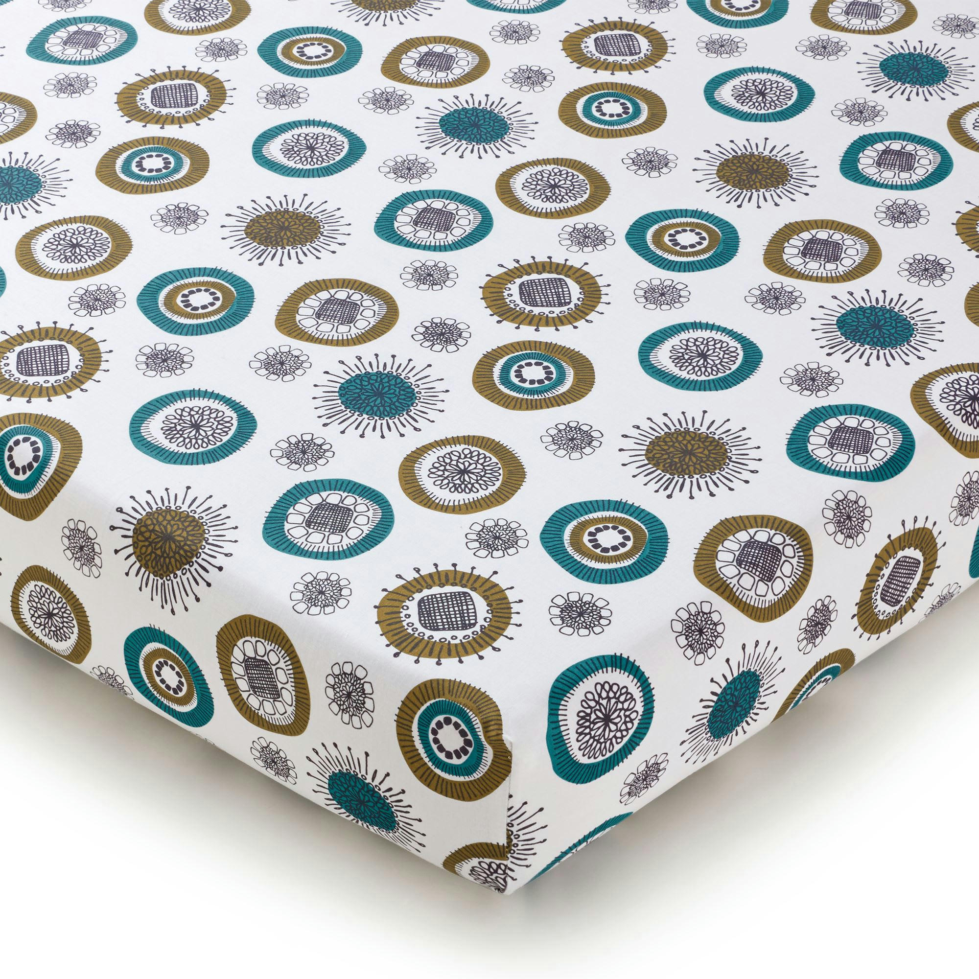 FIFTY - Drap-housse 140x190x28 bleu en coton