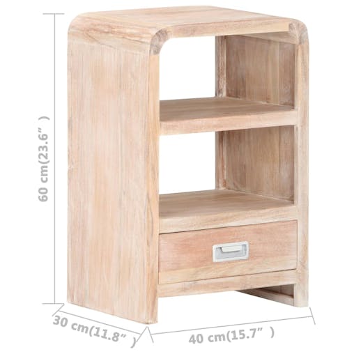 NNEVL Bedside Table 40x30x60 cm Solid Acacia Wood