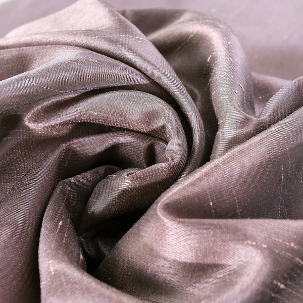 EFF Smokey Plum Vintage Textured Faux Dupioni Silk Curtain Panel