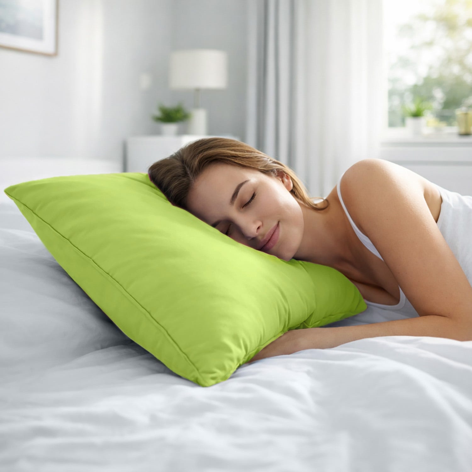 Cuscino guanciale fiocco memory Softy verde acido