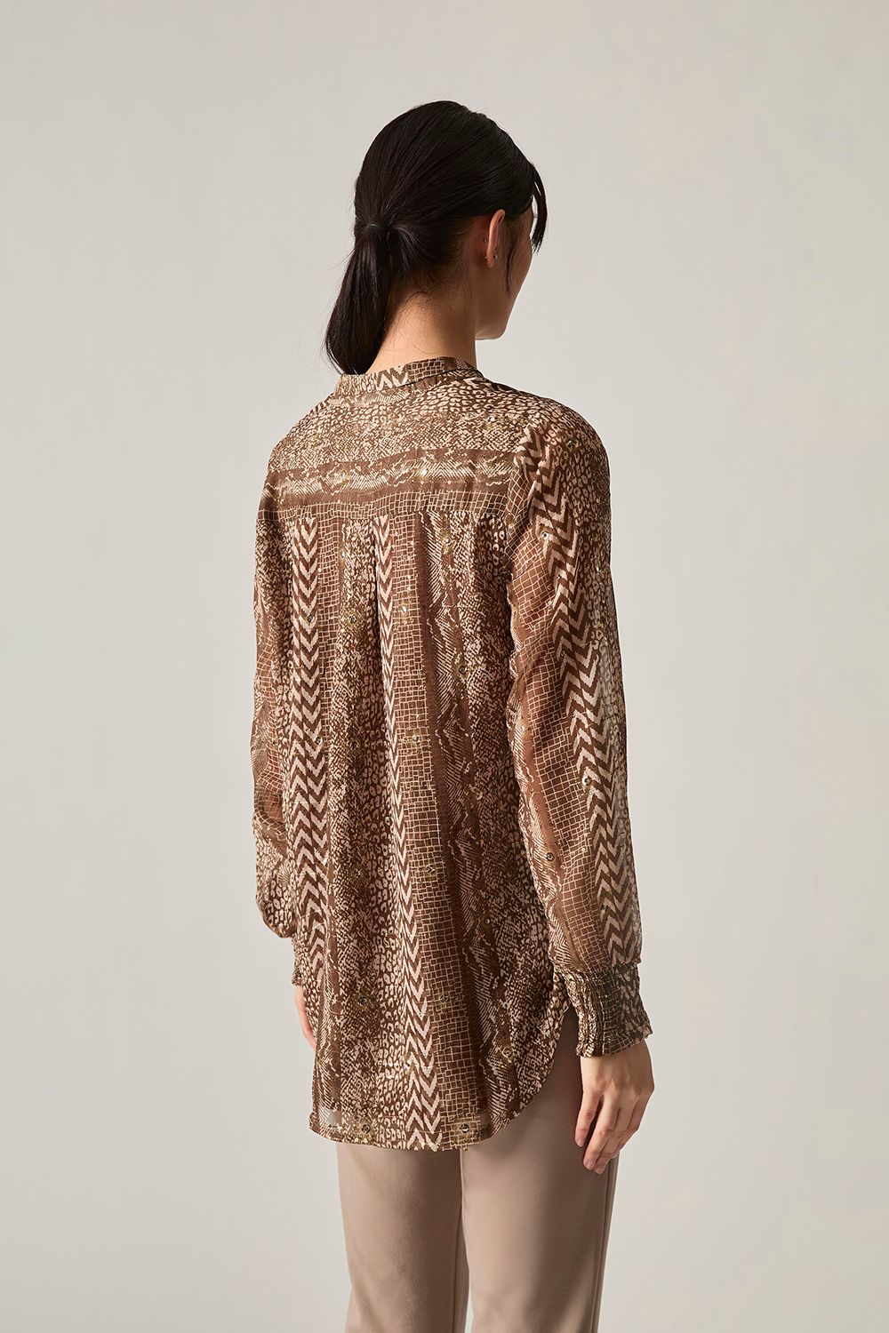 James Lakeland Sequin Animal Print Blouse