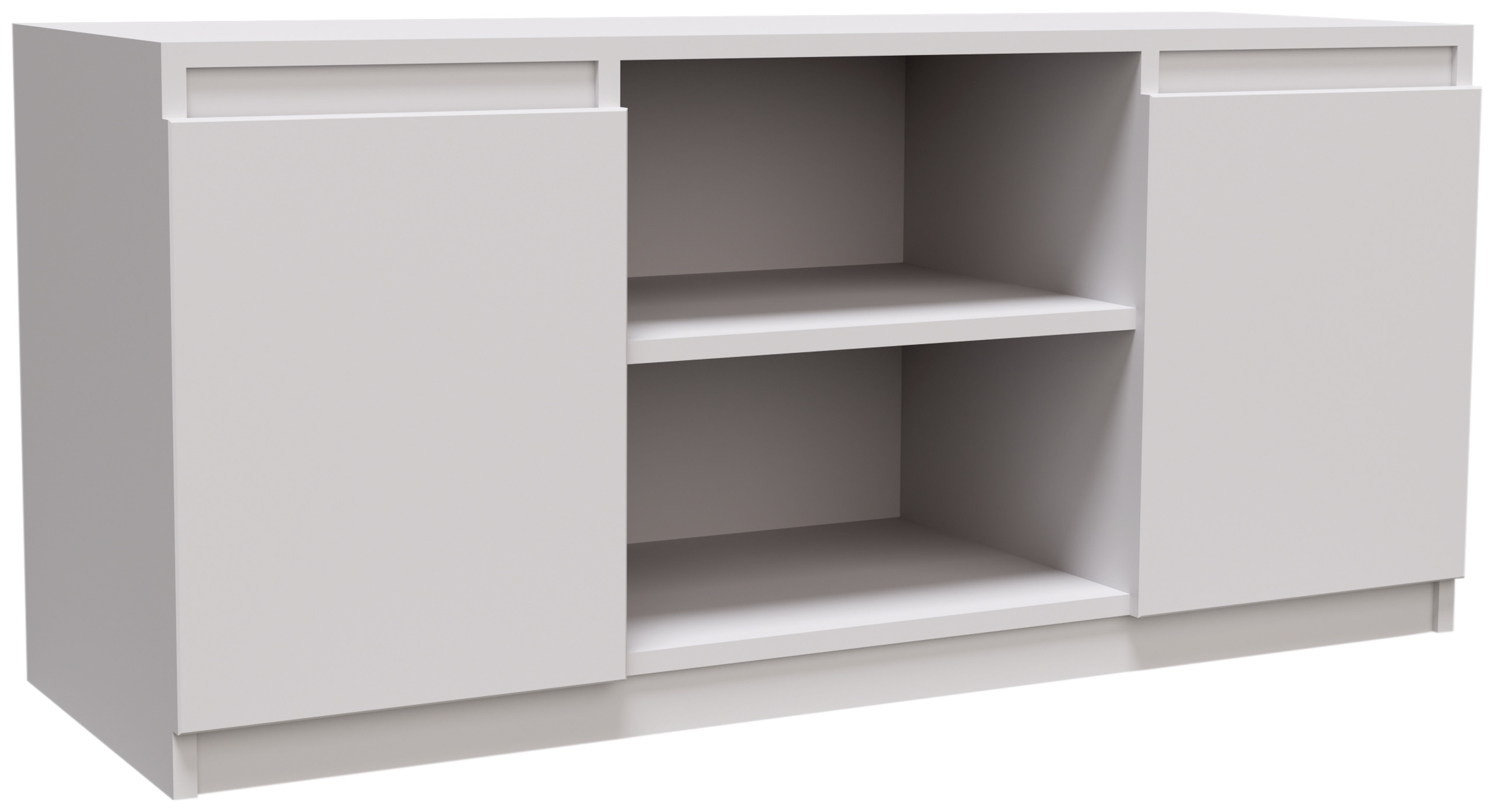 Szafka RTV 120 cm do salonu z półkami MONTEGO biała
