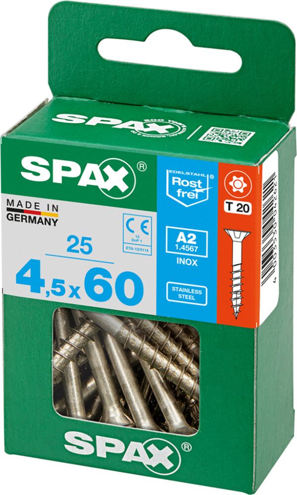 TRESKRUE SPAX RUSTFRI TFT 4,5X60MM 25STK