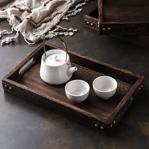 SOGA Walnut Rectangle Serving Tray Small