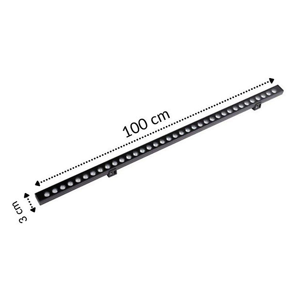 Lèche-Mur LED 100cm 36W 220V ALU IP65 - Blanc Chaud 2300K - 3500K - SILAMP
