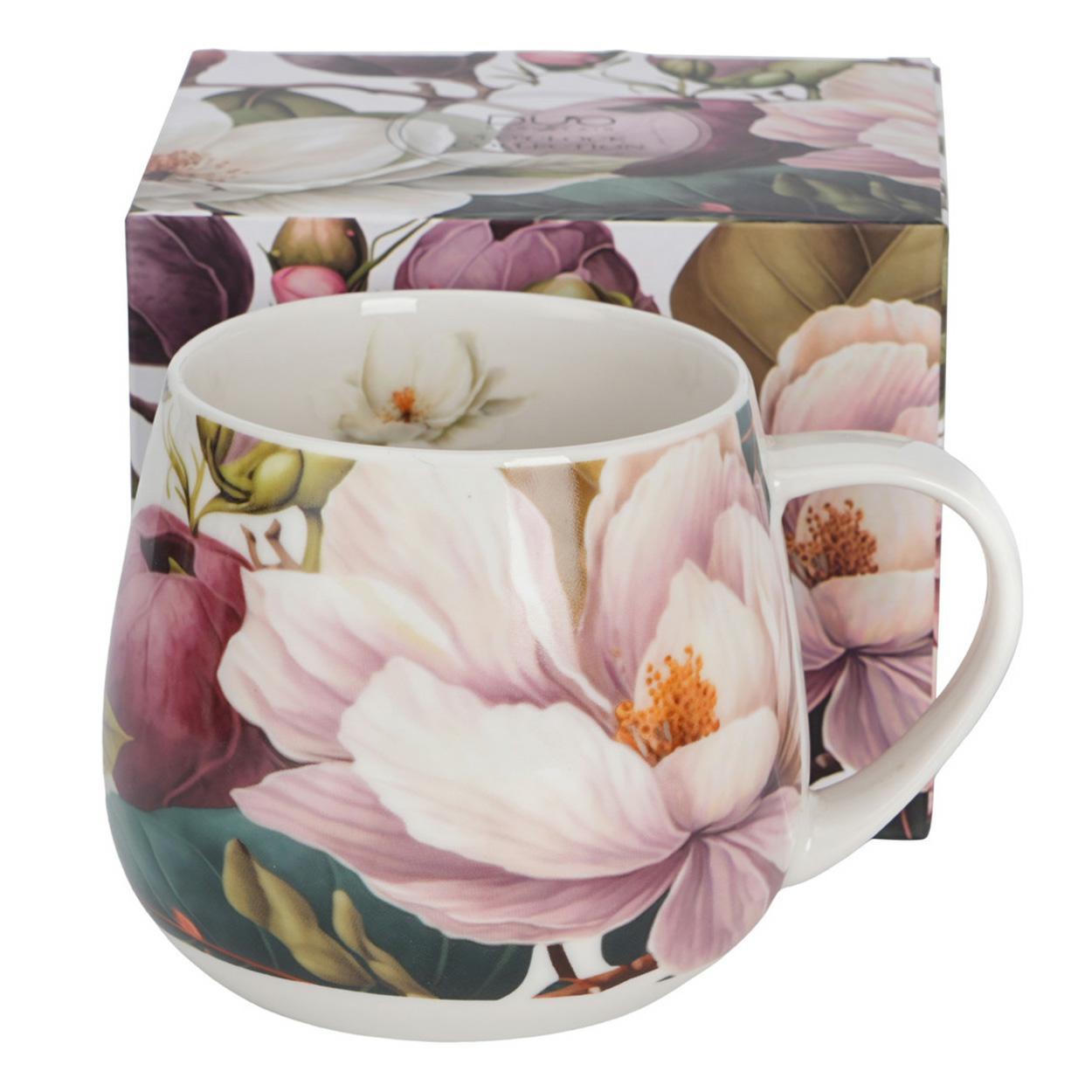 Kubek baryłka Magnolie porcelanowy 430 ml w kwiaty