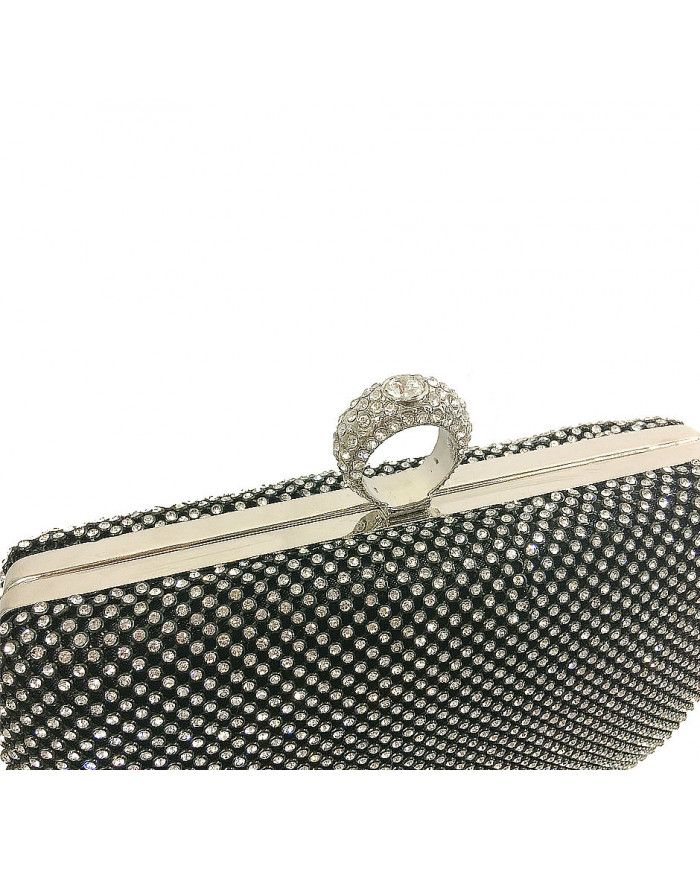 JFY Ring Clasp Double-Side Diamante Bag